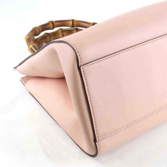 GUCCI Pink Leather Bamboo Bag - Picture 4 of 10